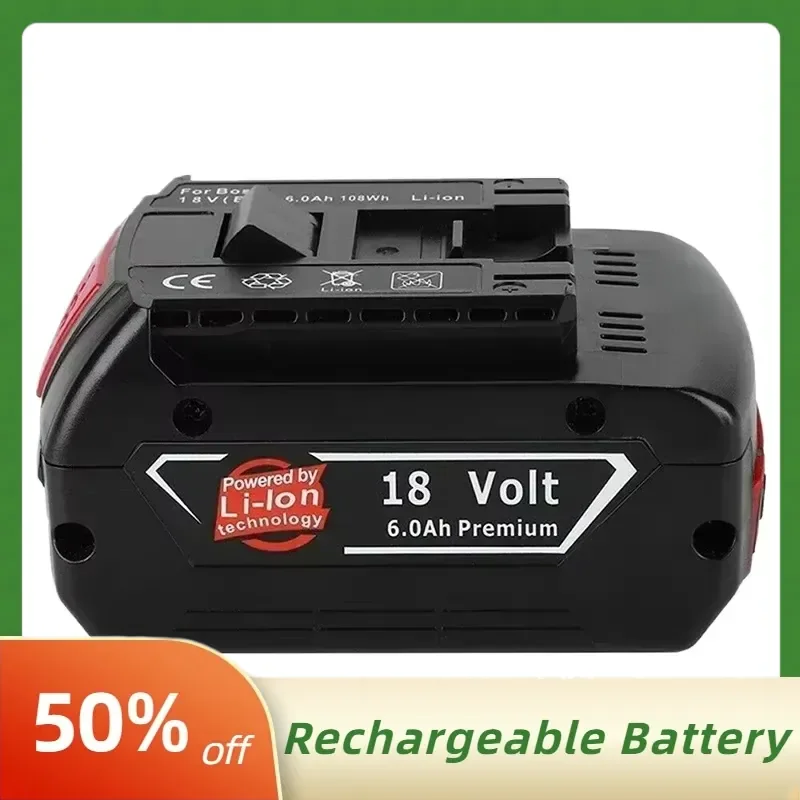 18V 4000/5000/6000mAh Rechargeable Lithium-ion Batteries for BOSCH 18V Professional BAT609G BAT622 BAT618G Electric Tool