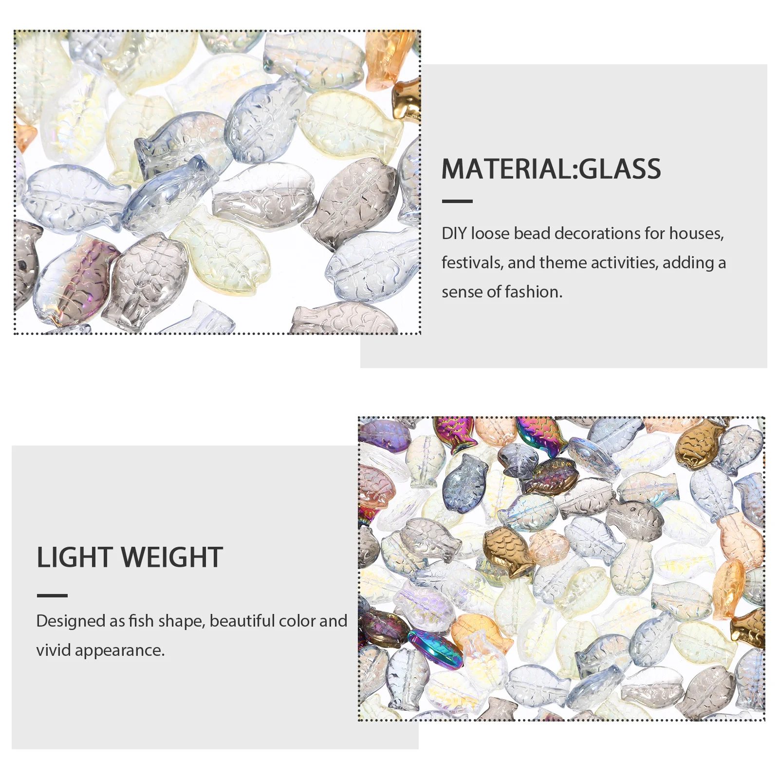 120Pcs Glass Fish Beads Fish Shape Loose Beads for DIY Jewelry Making Bracelet Necklace Craft Supplies Bracelet Making Supplies