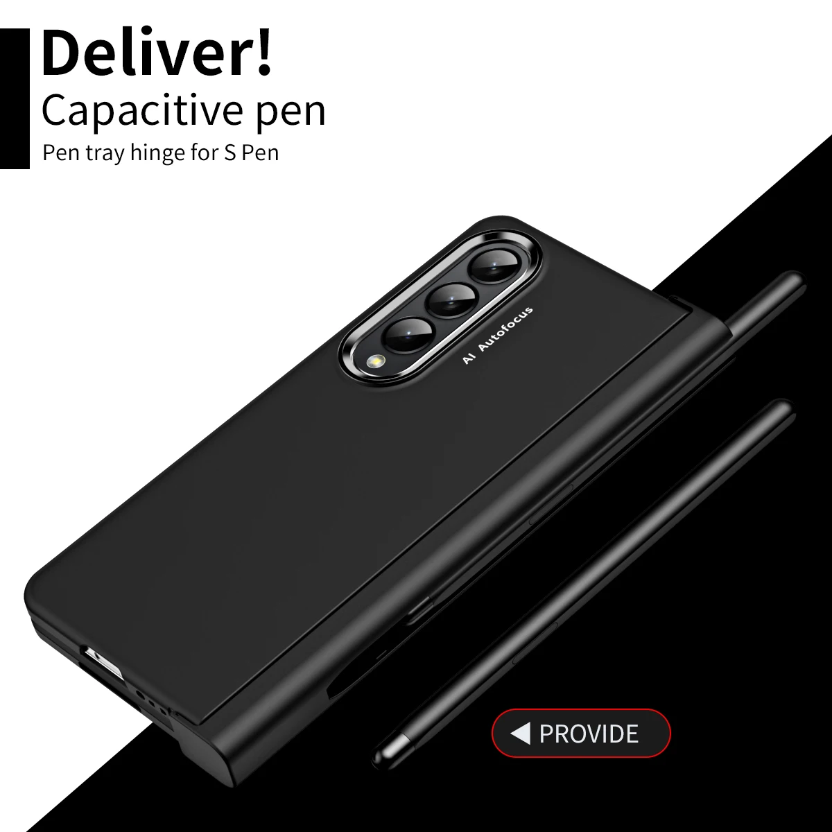 Pencil Hinge Case for Samsung Galaxy Z Fold 4 5G Double Plating Lens Ring 360 Full Protective Glass Case for Samsung Z Fold 4