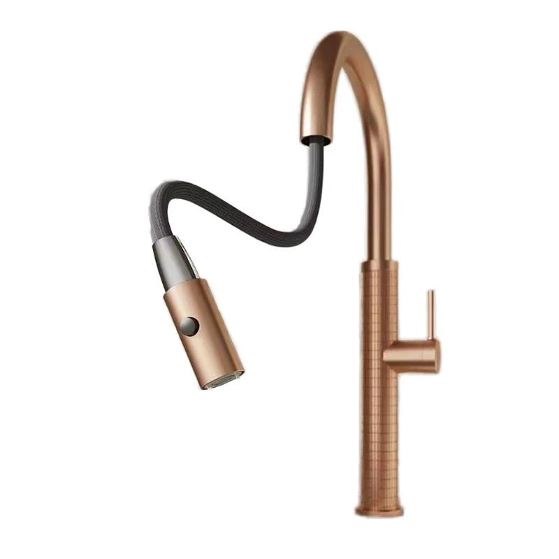 Contemporary Classic Modern Single-Hole Kitchen Faucet in Black Brushed Ceramic Sense