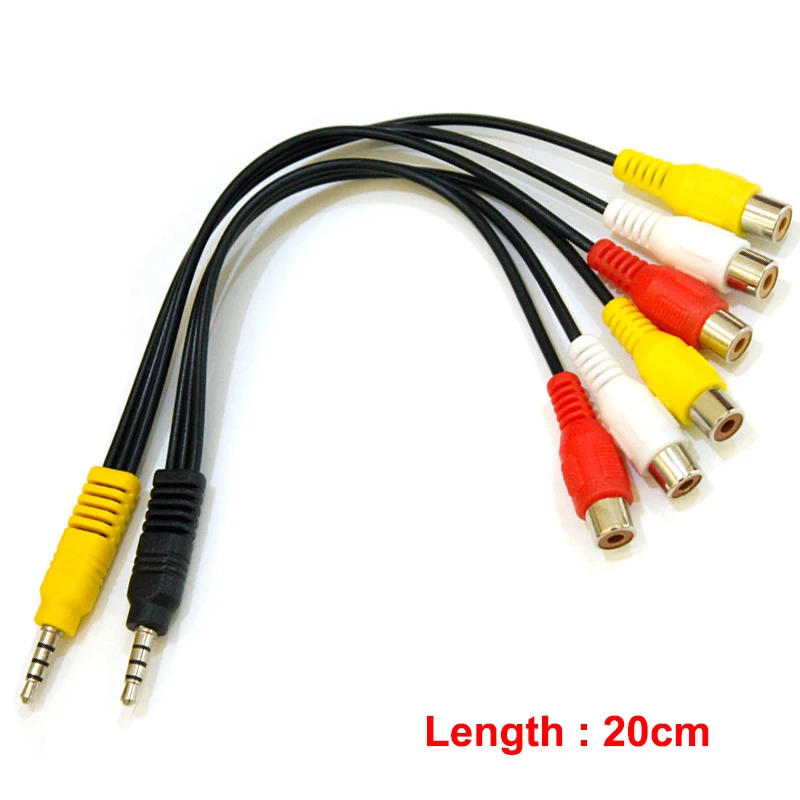 1/2/5PCS 3.5MM Jack To 3 RCA Female Cable Video Component AV Adapter Cable 3RCA Yellow White Red for Speaker TV Box CD DVD