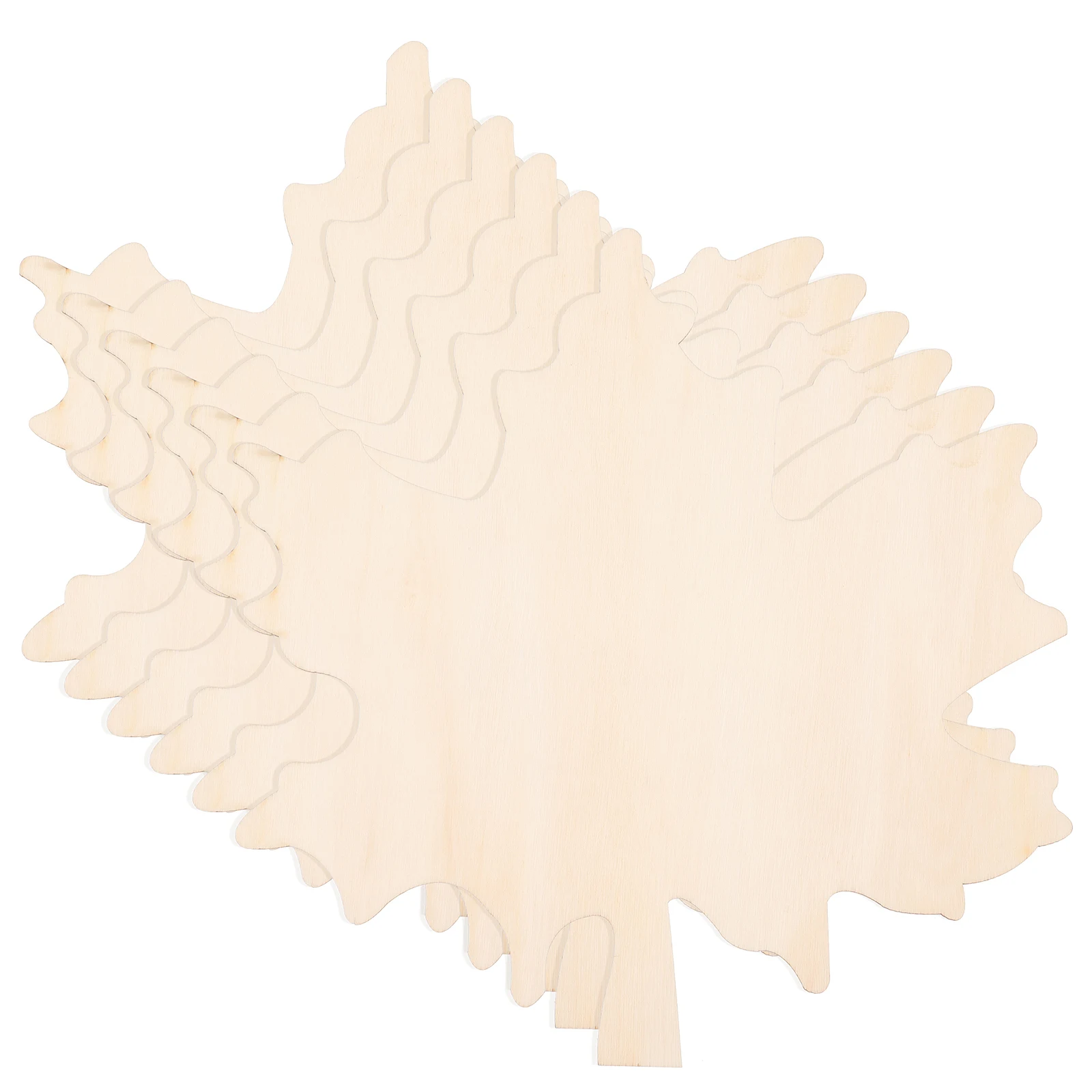 

6pcs Mini Wooden Cutting Board Unfinished Maple Leaf Shape Diy Bread Serving Plate Natural Wood Texture Craft Chopping Board For
