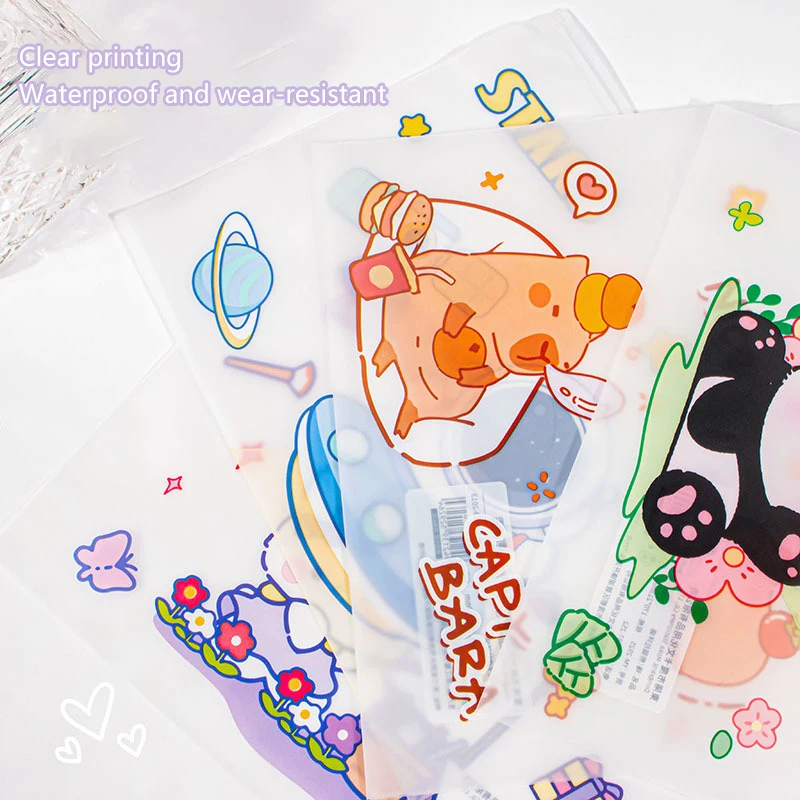 Kawaii Cartoon Folder Creative Cute Exam Paper Storage Bag High Quality Waterproof File Organizer Student Stationery Gifts