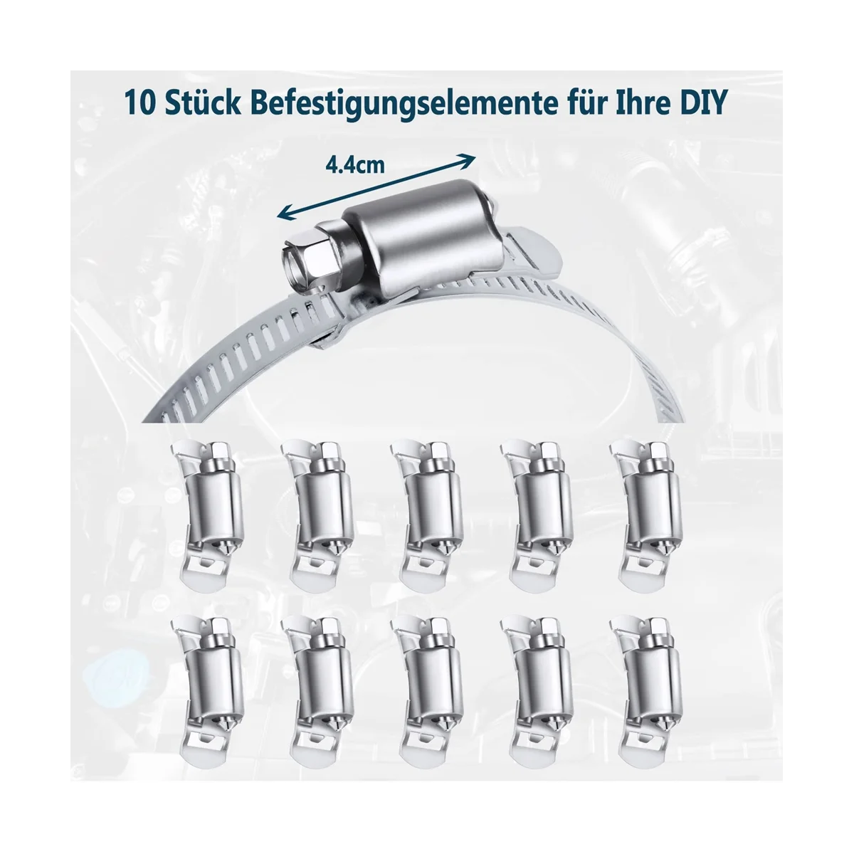 Шланговый зажим из нержавеющей стали Φ, шланг-зажим для трубы 9,84 фута, регулируемая лента с 10 штуками крепления