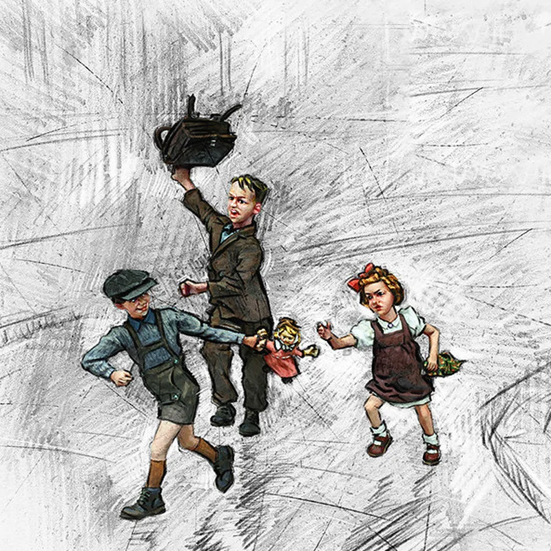 

1/35 фигурка модели из смолы, европейские гражданские днища во время войны Gk, микроминиатюрная 3d печатная белая модель игрушки в разобранном виде и неокрашенная