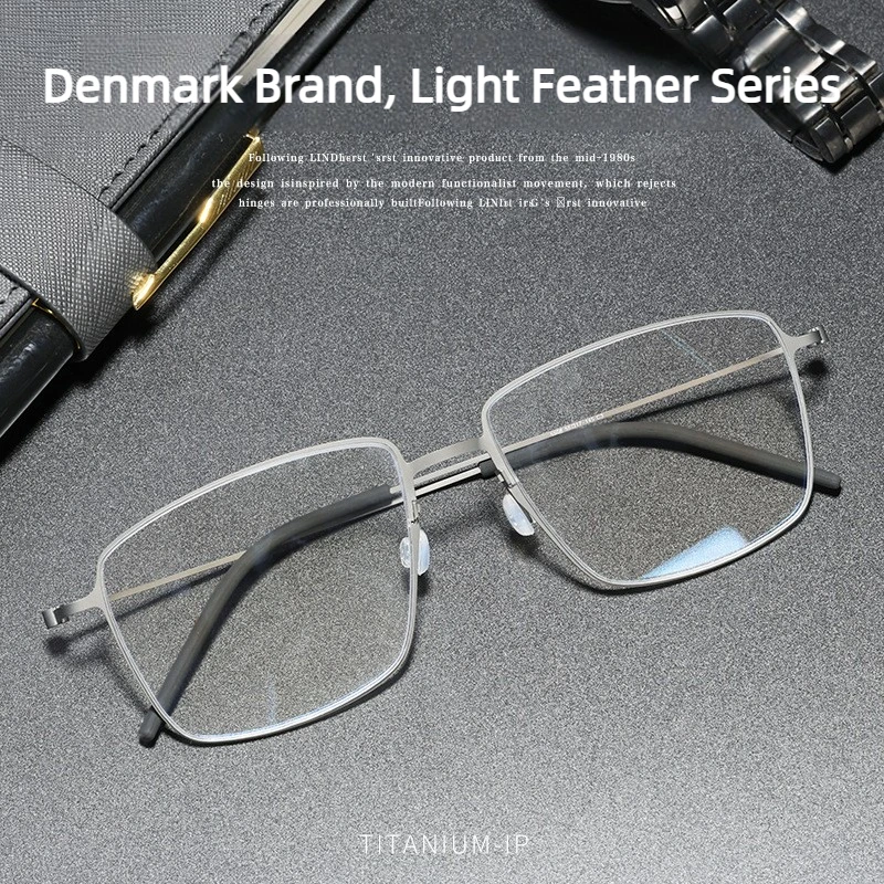 

Новые крупногабаритные ультралегкие квадратные оправы для очков из чистого титана, безвинтовые, мужские, полноободковые, Дания, модель 5508
