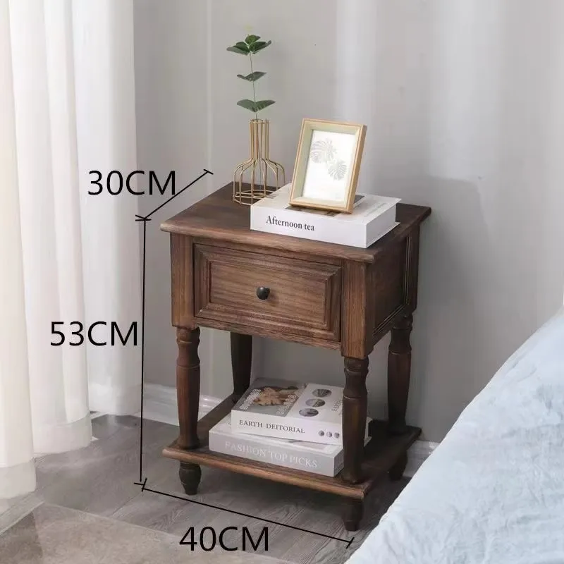 Storage Trendy Night Table American Style Vintage Advanced Sense Luxury Nightstand Drawers Mid Century Mesita Home Furniture