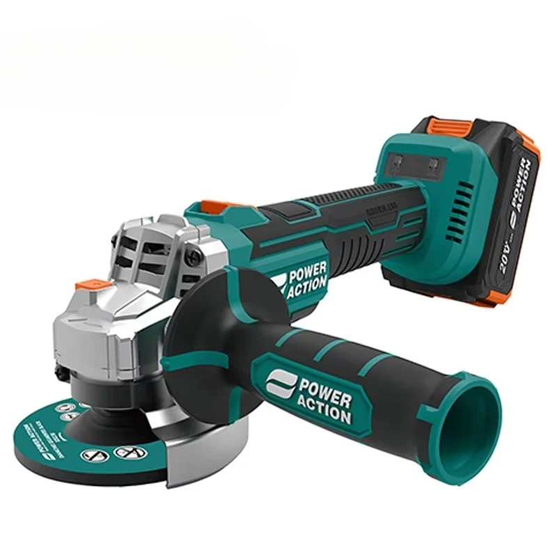 

Electric cordless brushless angle grinder for cutting, grinding and polishing with 100 mm disc side handle
