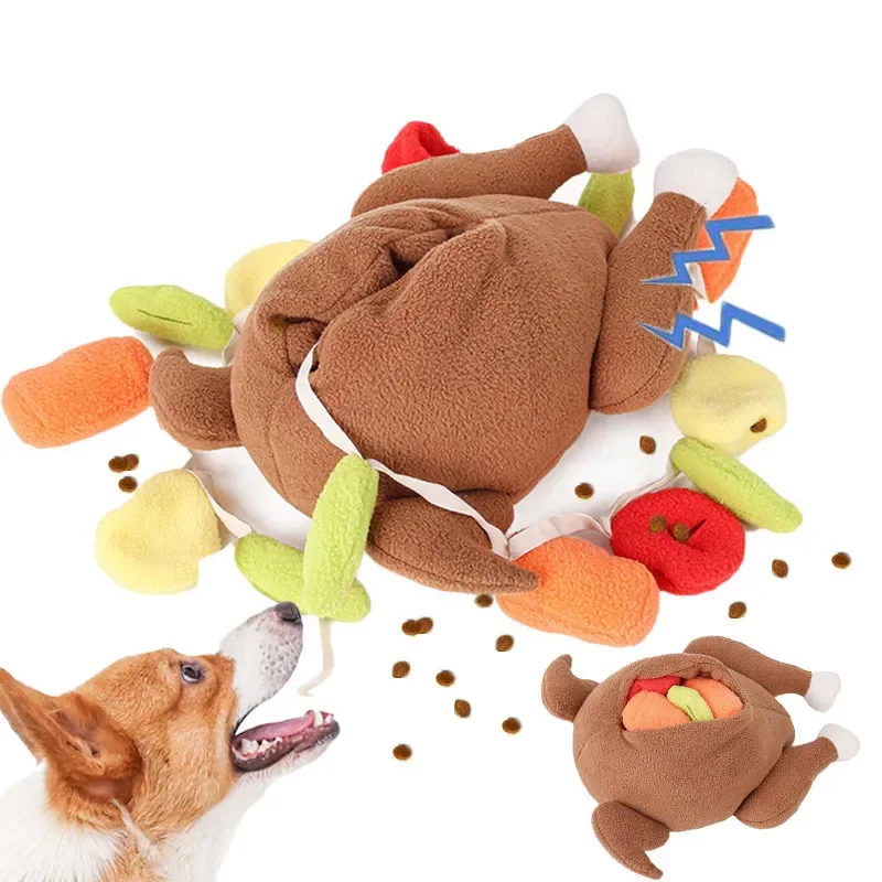 Pluszowa zabawka dla psa do wąchania Interaktywny puzzle dla zwierząt Karmnik do karmienia Trening Iq Dog Chew Squeaky Toys Cute Animal Activity Treat Game