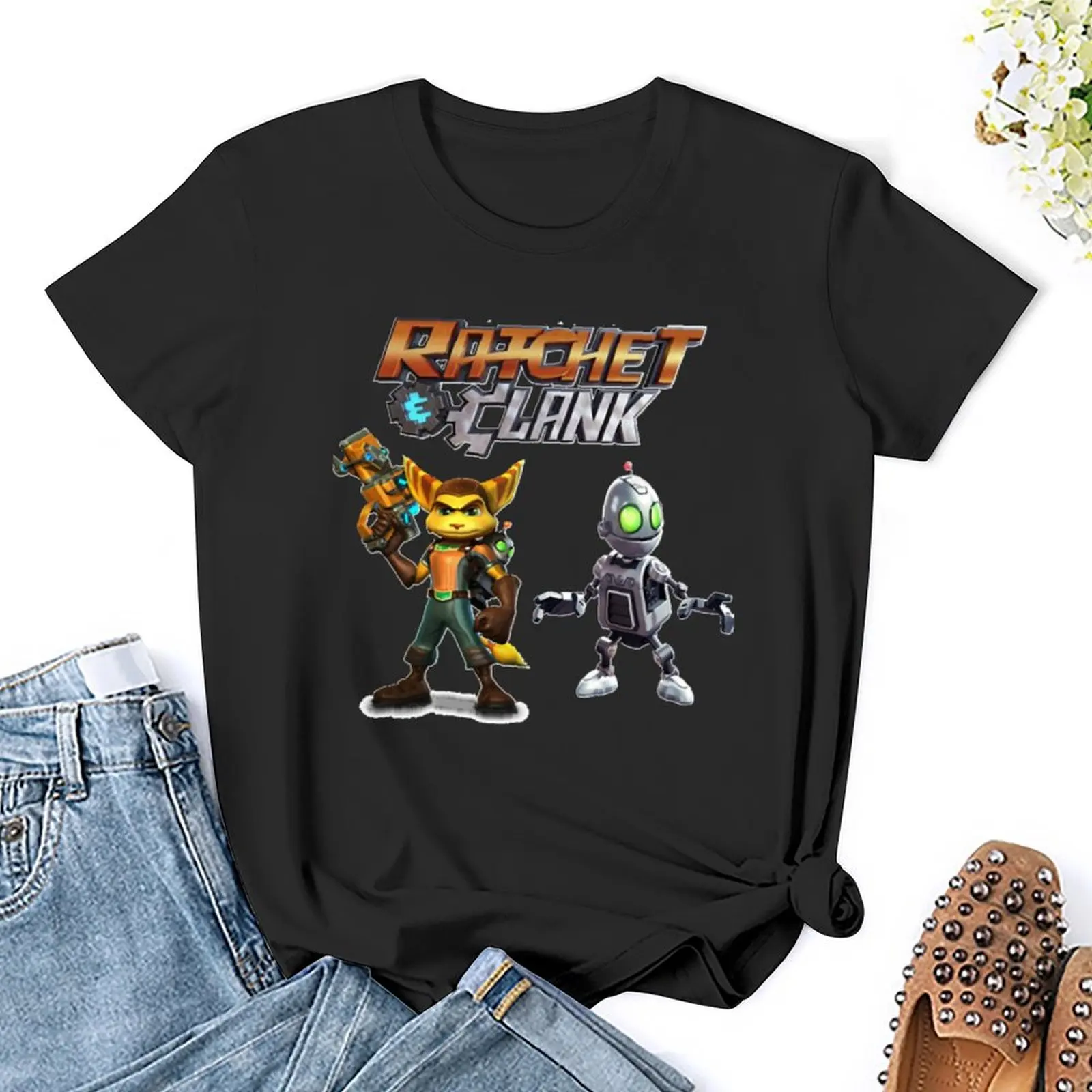 Ratchet and Clank T-Shirt summer top cute clothes Women tops