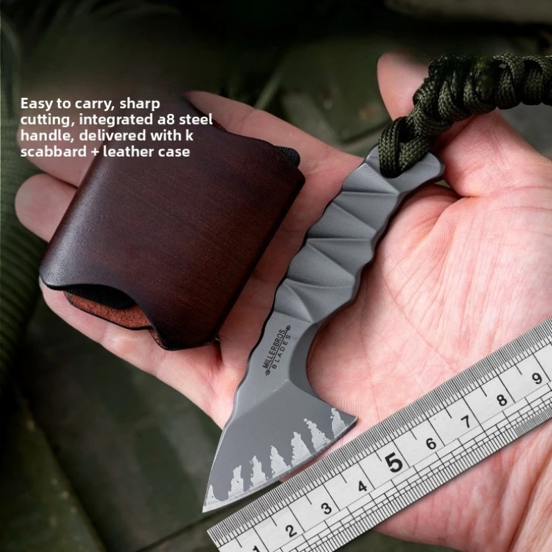 

Mini Axe D2 Tool Hunting Self-defense Portable High Quality Multi-tool Durable EDC High Hardness Utility Axe with Cowhide Sheath