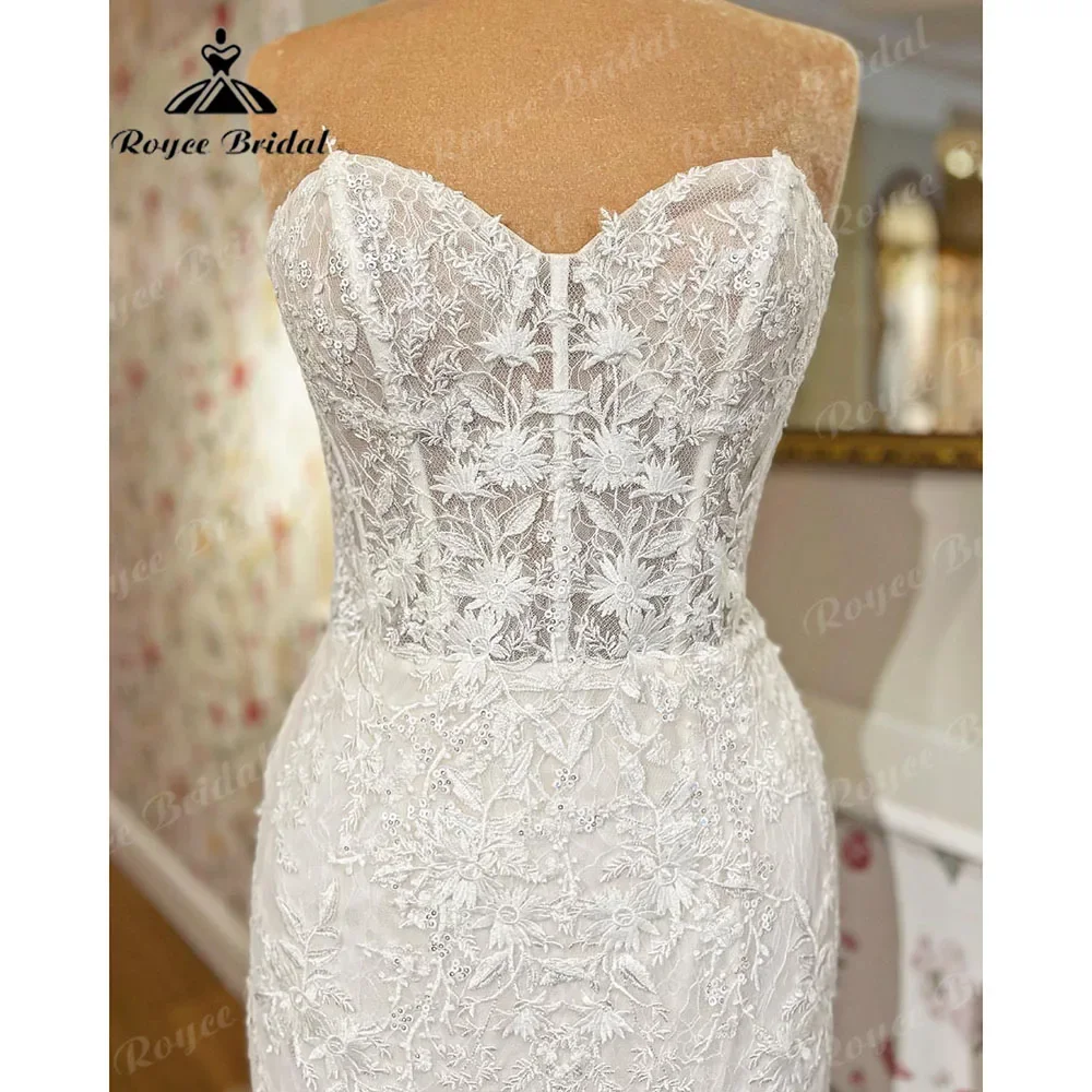 Luxury Lace Sweetheart Mermaid/Trumpet Boho Wedding Dress 2025 Women Wedding Gowns for Bride vestido de noiva sereia Roycebridal