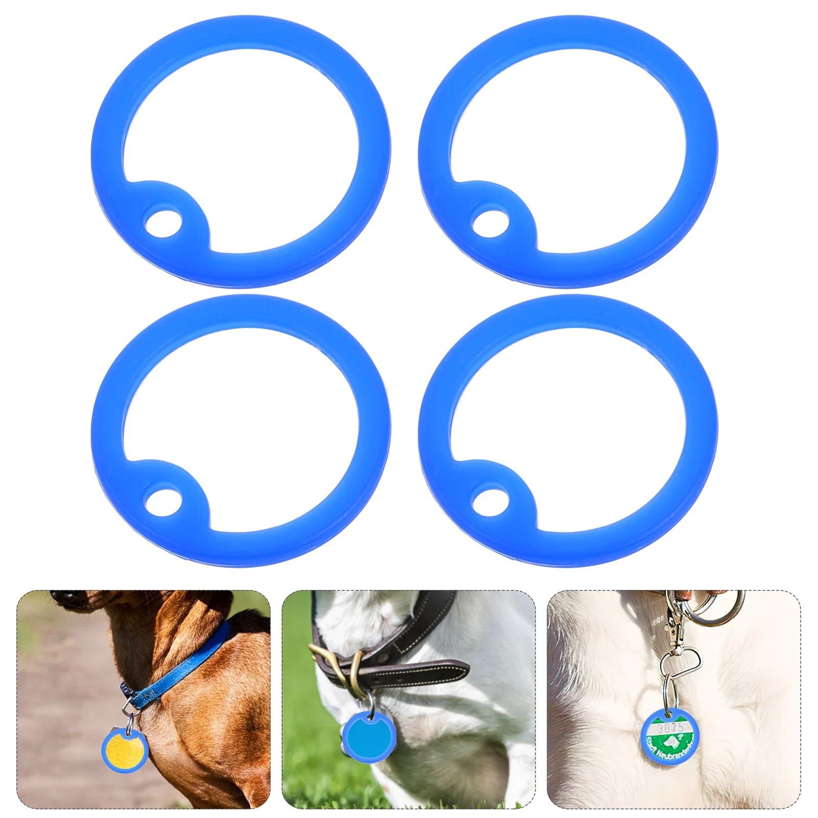 

6Pcs Dog Tag Silicone Protectors Pet Id Tags Noise Reduction Covers Soft Comfortable Durable Easy Install Dog Tags Silencers