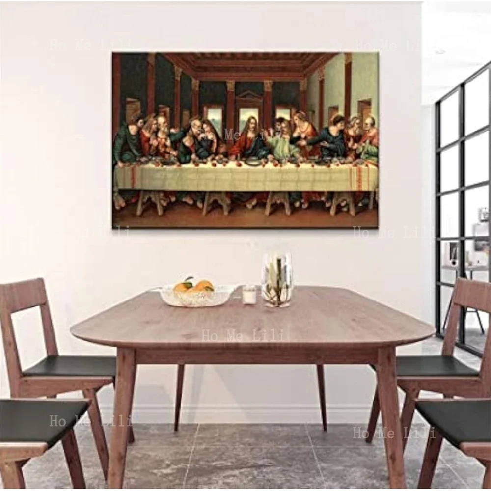 Jesus Wall Painting Da Vinci Last Supper Poster Painting Christian Wall Art Home Restaurant Decoration