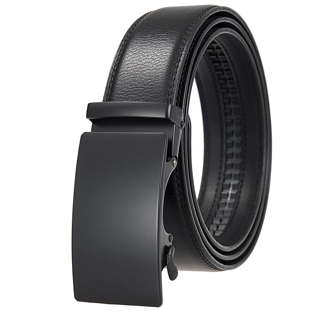 High-End Fashion Business Belt for Men - 3.5cm, Handsome Alloy Automatic Buckle, Durable PU Leather