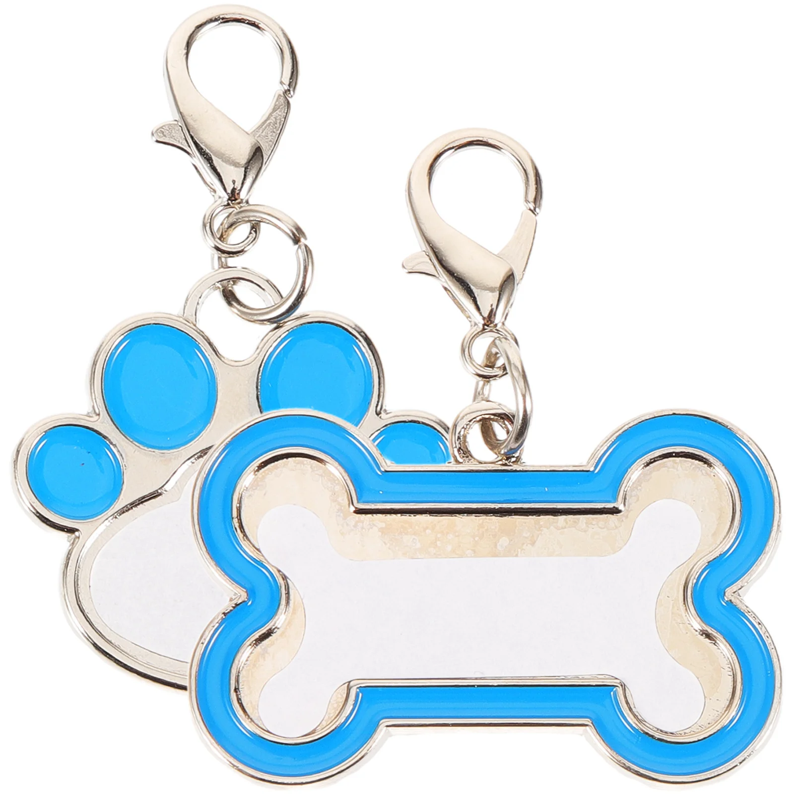 2 قطعة علامات معرف الحيوانات الأليفة علامة الكلب المعدنية الفراغات الثقيلة مقاومة للخدش علامة اسم مخصص للكلاب القطط مع لمسة نهائية ناعمة