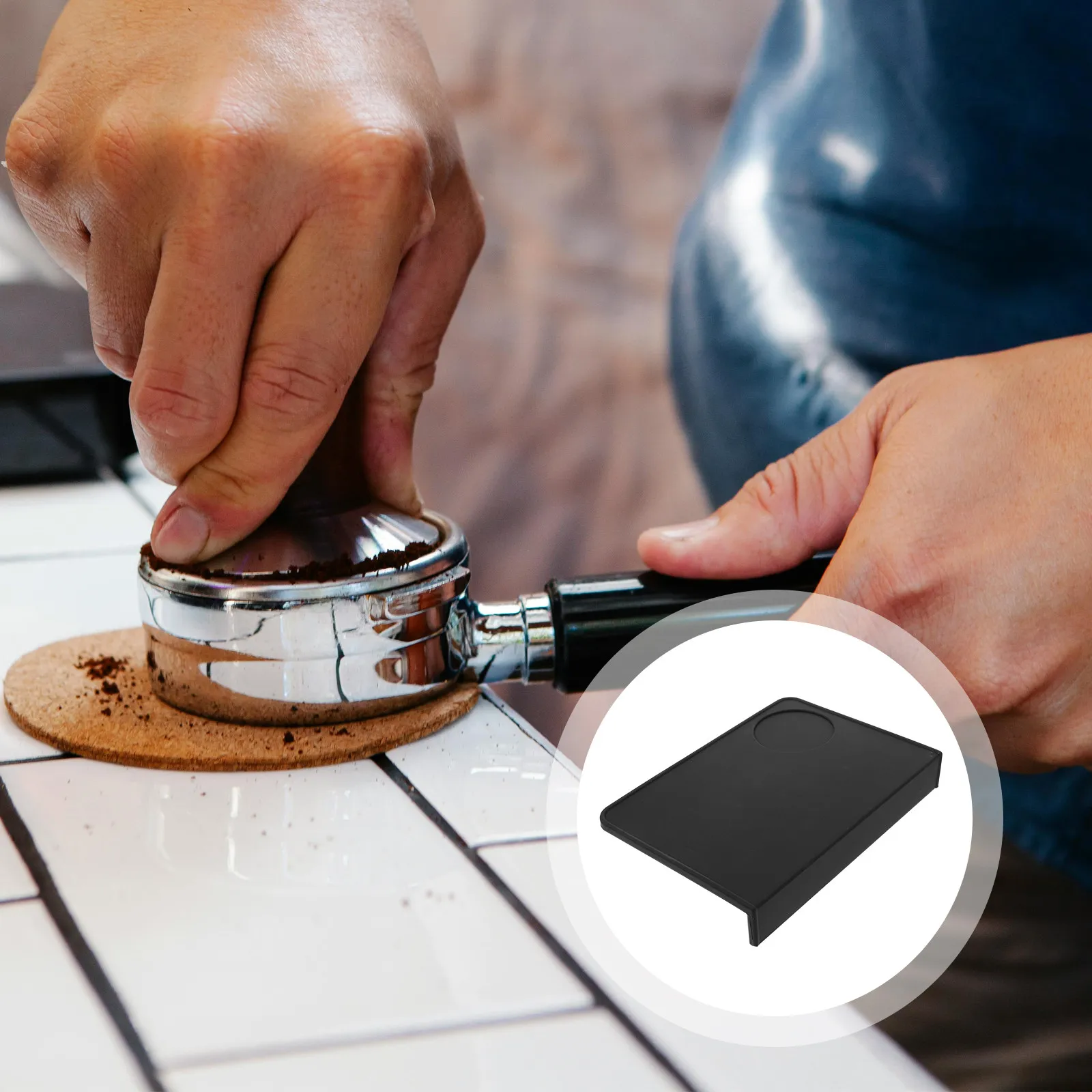 Coffee Tamper Silicone Mat Non-Slip Stable Espresso Machine Accessory Countertop Tamping Mat Coffee Bar Tool Tamper Station