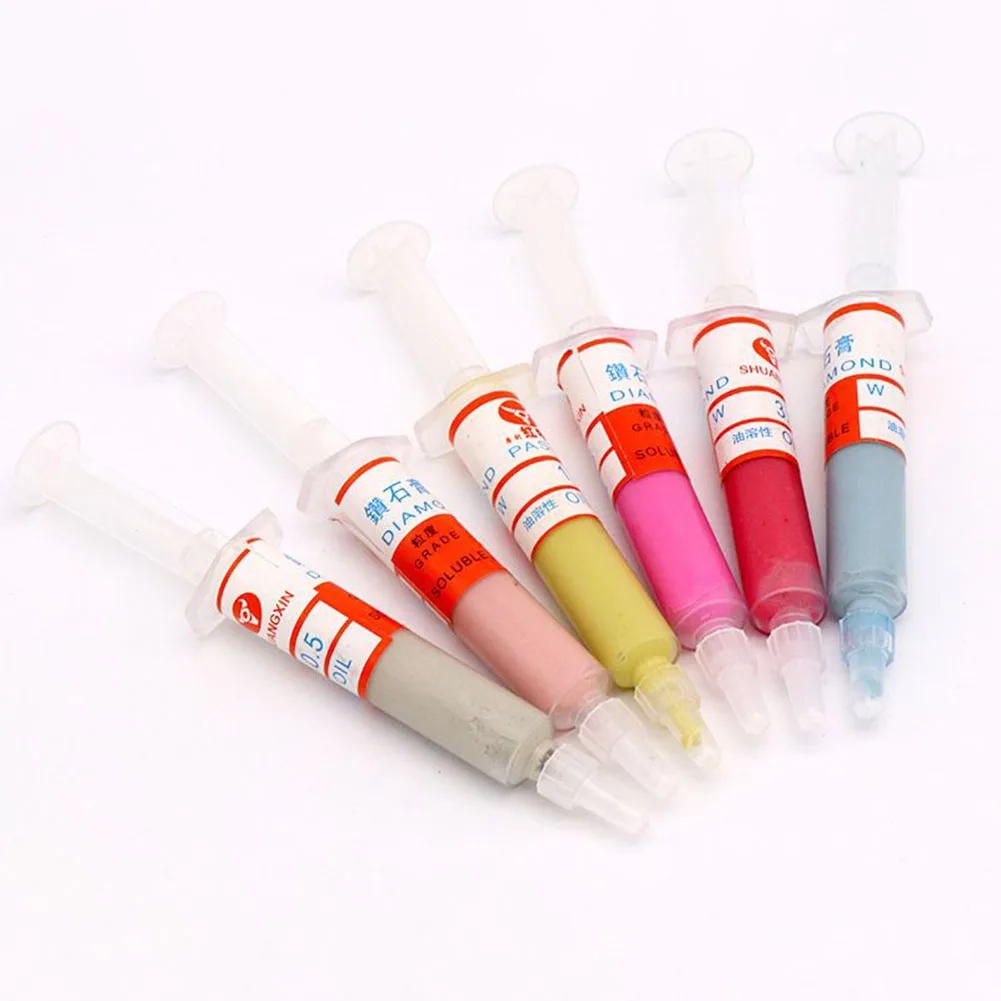 8/12pcs Diamond Abrasive Paste Composite Polishing Syringe Set 0.5-40 Um Polishing Lapping Tools For Glass Jade Amber Buffing