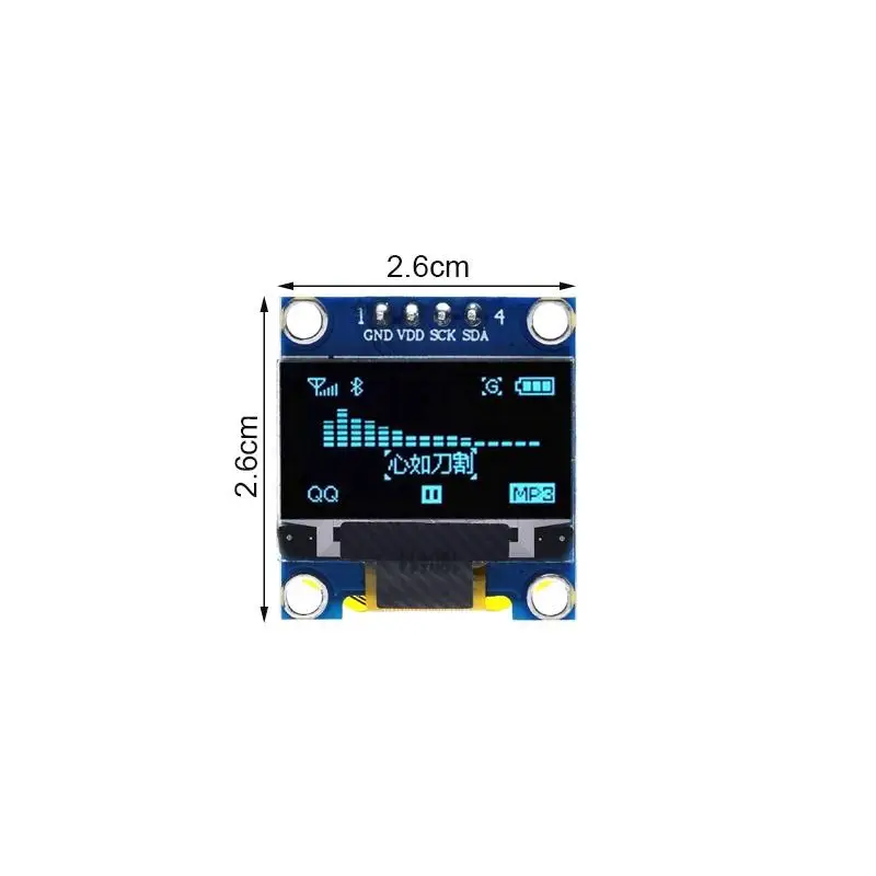 0.96 Inch SSD1306 OLED Display 128x64 IIC I2C Serial Screen 1Pc Monochrome for DIY Digital Clock Making Projects