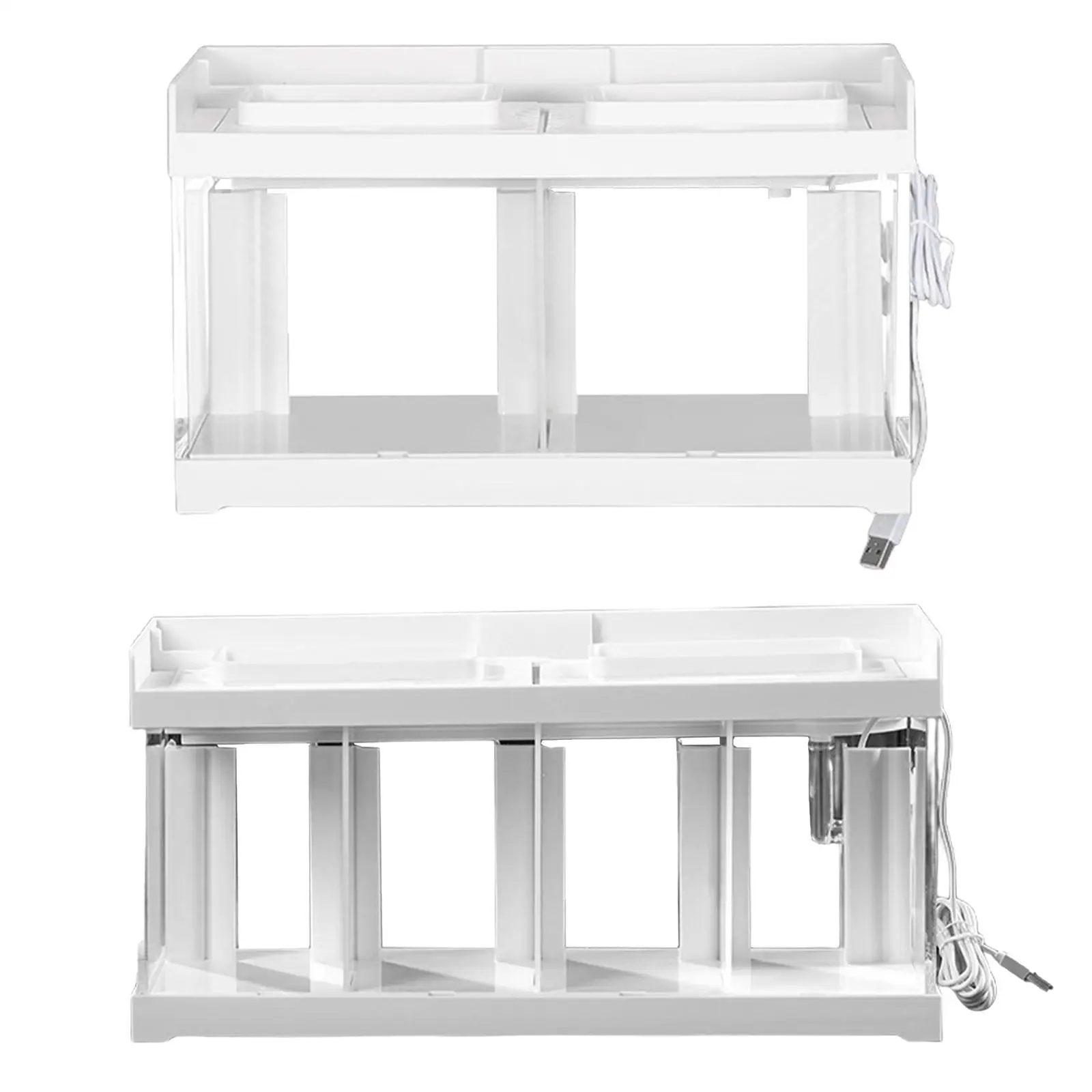 Fish Breeding Tank Incubator Dual Filtration System Divided Design Clear Tank for Desk Living Room Home Garden Aggressive Fish