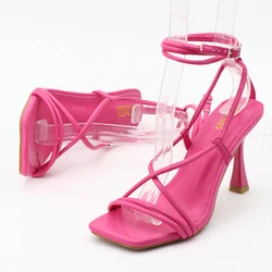 Designer Sexy High Heeled Sandals New 2023 cross-strap Fashion Catwalk Strange Sandals Summer Women's Shoes Party Dress Shoes