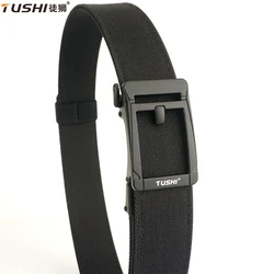 TUSHI New Rigid Tactical Belt for Men Metal Buckle Quick Release Police Duty Military Gun Belt Thick Nylon Casual Trouser Girdle