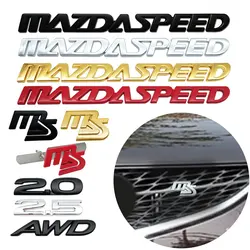 3D Metal Car Styling AWD 2.0 2.5 Emblem Car Rear Tail Trunk Sticker For Mazda M3 M5 MAZDASPEED MS Badge Decal Front Grill Decor