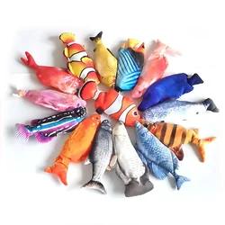 Peluche simulazione elettrica altalena pesce giocattolo salto pesce 30CM 3D interattivo danza pesce giocattoli regalo divertente per bambini piccoli animali domestici