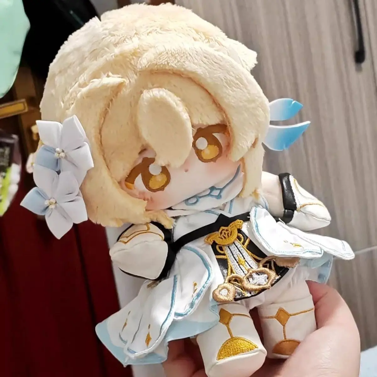 20cm Genshin Impact Lumine Cosplay Cotton Doll Game Peripheral Stuffed Toy Dress-up Plush Doll Clothes Fans Birthday Xmas Gifts