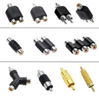 5pcs RCA 3.5mm 6.35mm Stereo Audio Jack Female To Male Plug Connector Adapter RCA Y Splitter Converter