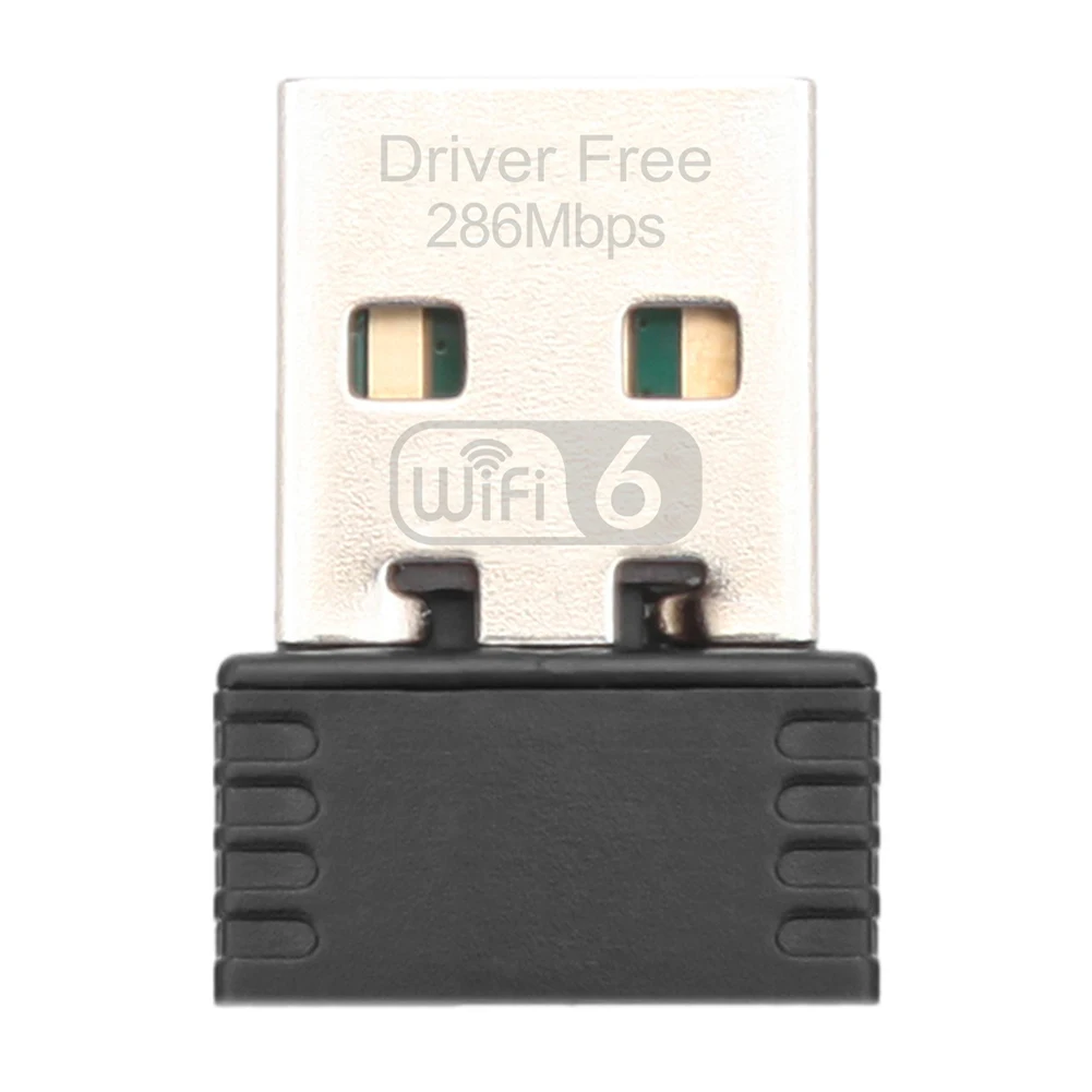 WIFI6 USB WIFI بطاقة الشبكة محرك مجاني 2.4 جيجا هرتز USB دونغل واي فاي محول 286.8Mbps 802.11b/g/n/ax لأجهزة الكمبيوتر المحمول