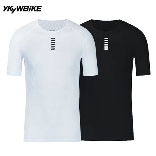 Imagen 1 del producto YKYWBIKE-capa Base de ciclismo para hombre, camisa deportiva de manga corta para bicicleta, ropa interior para bicicleta, camisa para bicicleta de carreras, ropa transpirable para MTB