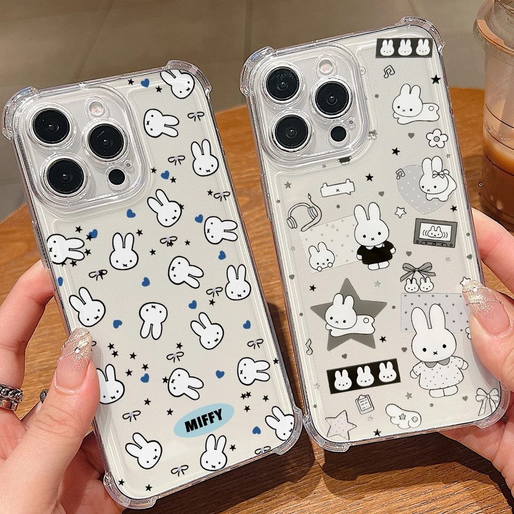 White Rabbit M-Miffies Phone Case for Samsung Galaxy A73 A56 A55 A54 A52 A50 A26 A17 A16 A15 A07 A06 A05 4G 5G Anti Drop Cover