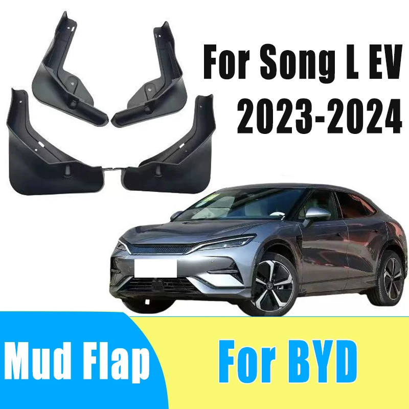 

4pcs Automotive Tire Mudguard Waterproof Prevent Mud Splashing Car Mud Flap Fender Trim Accessories For BYD Song L EV 2023-2024