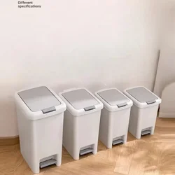 Modern Simple One-Touch Foot Pedal Household Trash Can Bathroom Kitchen Bedroom Living Room Toilet Foot Pedal with Lid Trash Can