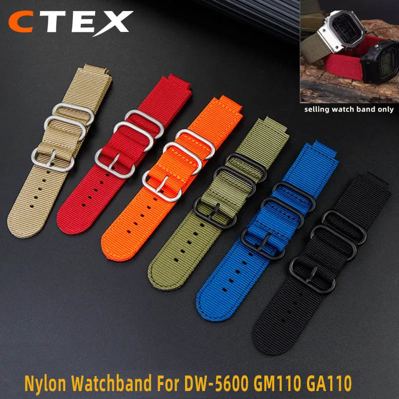 DW5600 gelang jam nilon untuk G-SHOCK, Casio GW6900 DW-5600 GW-B5600 GA-110 tali jam tahan air olahraga luar ruangan