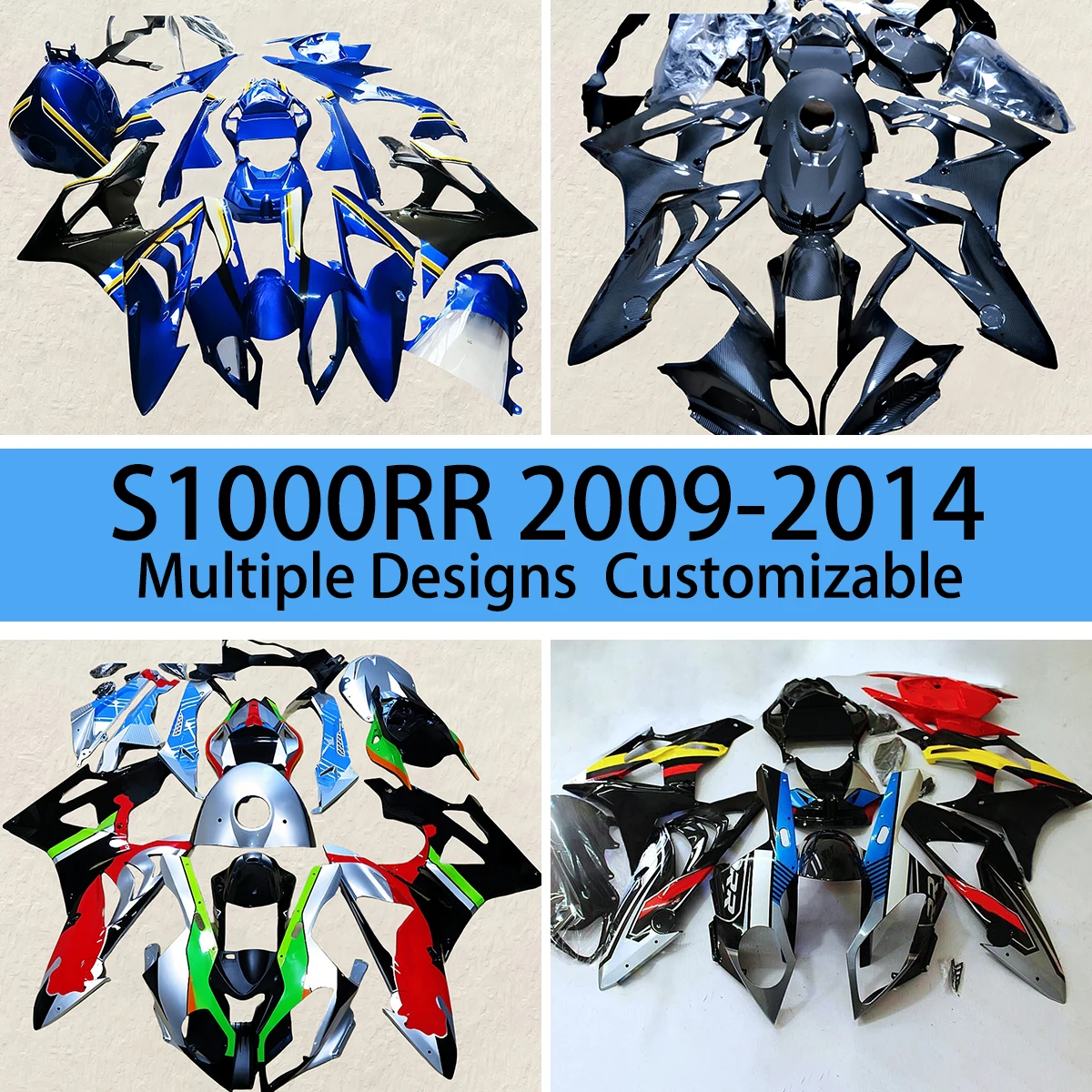 Racing Motorcycle Fairings for BMW S1000RR 2009 2010 2011 2012 2013 2014 Component Body Parts Fairing Kit S 1000RR 09-14