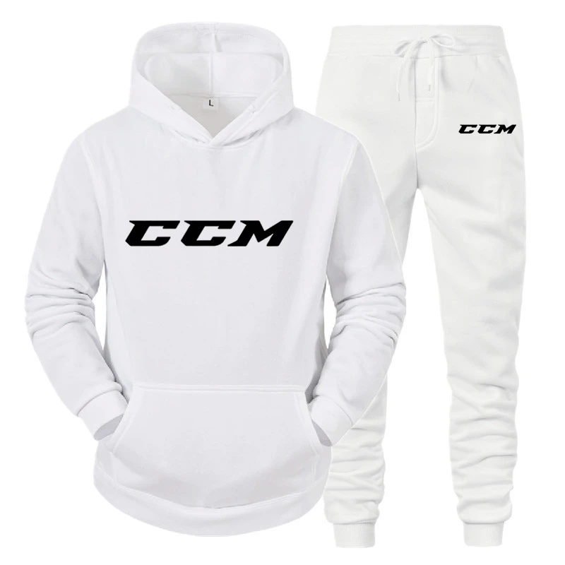 CCM Man Sets Hat Running Hoodie Sweatpants Men\'s Set 2PK Autumn Winter clothing Casual Woolen Hoodie suit Sportswear men sets