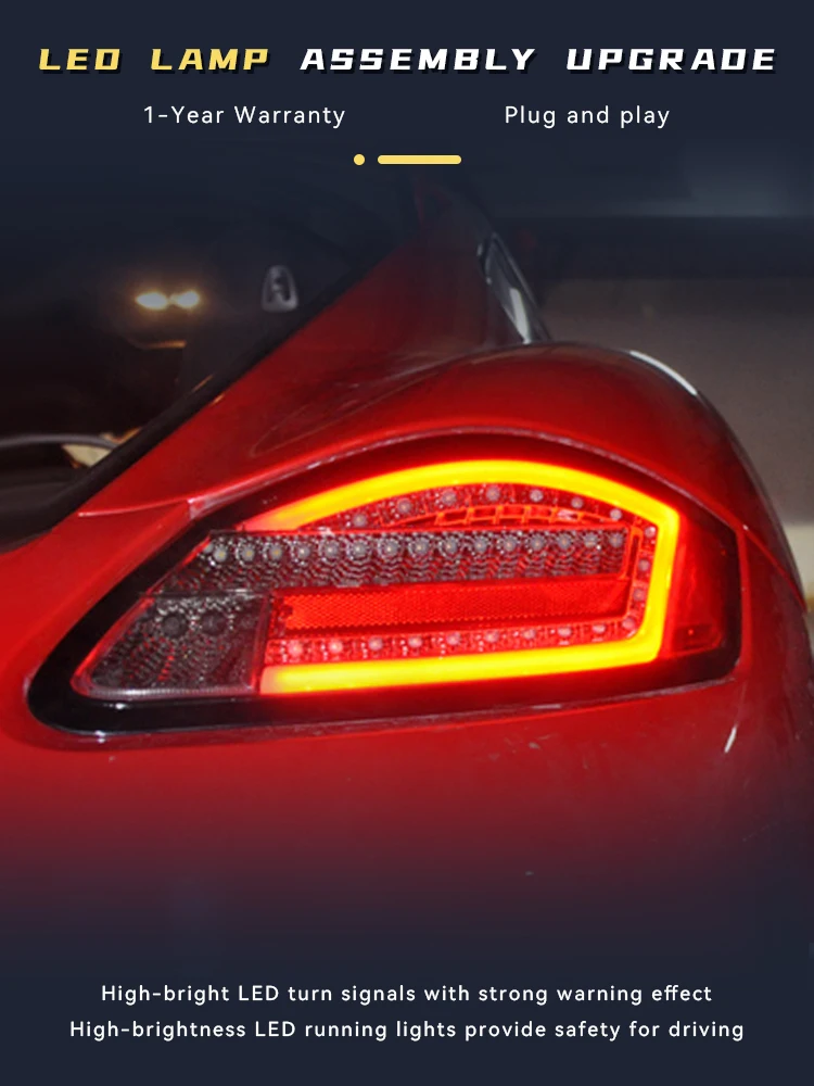 Car Lights For Porsche BOXSTER 987.1 2004-2008 Taillight Full LED Leaf Shape Design DRL Tail Light Front Auto Tools Accessories