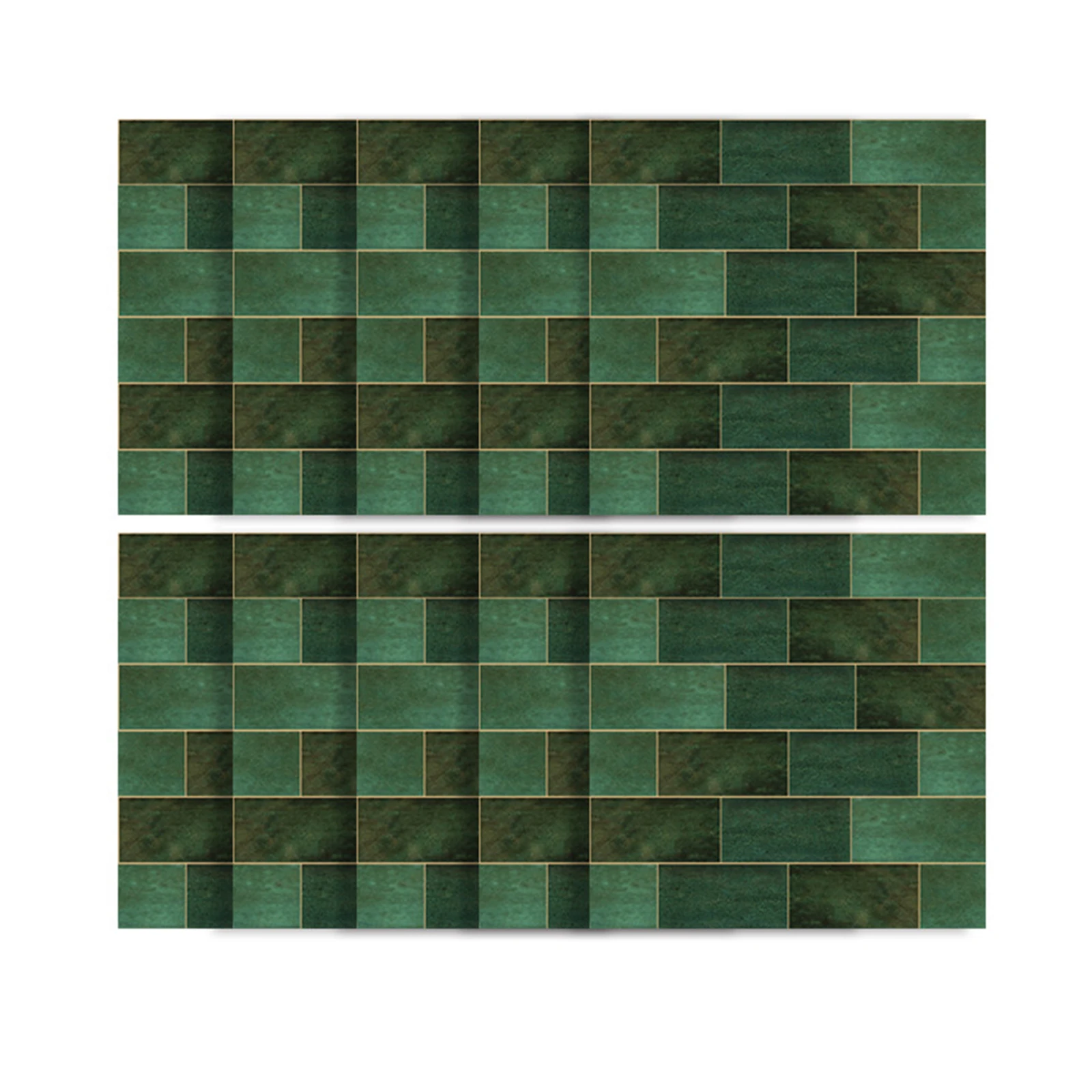 10Pcs Mosaic Tile Stickers Retro Dark Green Brick Wall Sticker Balcony Terrace Kitchen Background Embellishment Home Decoration