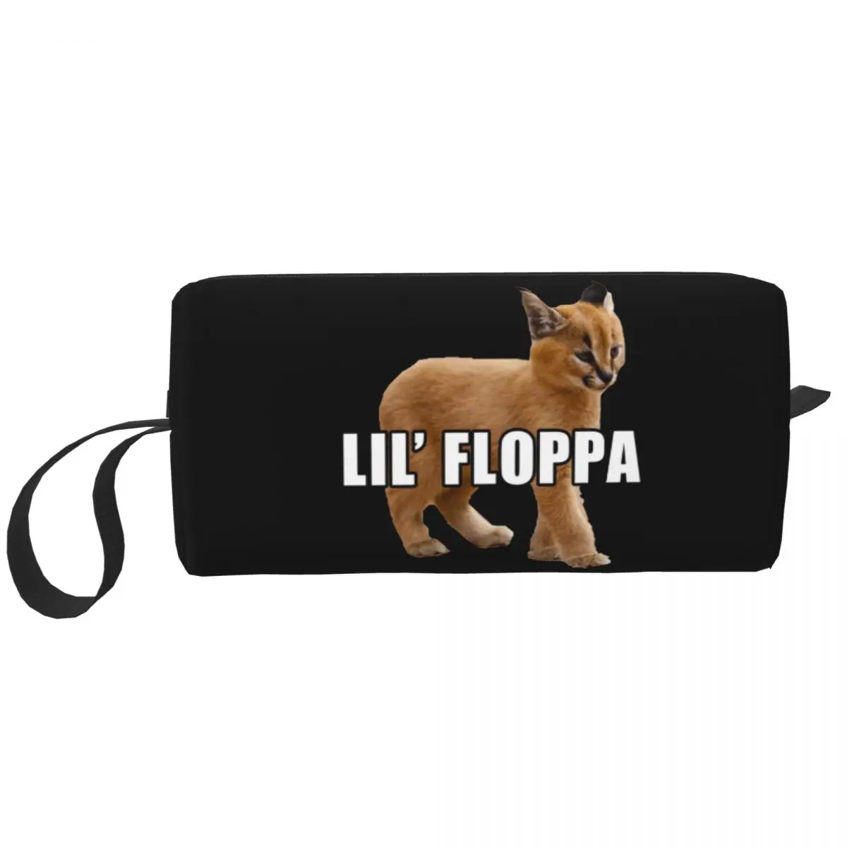 Travel Floppa Peeker Meme Toiletry Bag Fashion Funny Caracal Cat Makeup Cosmetic Organizer Women Beauty Storage Dopp Kit Box