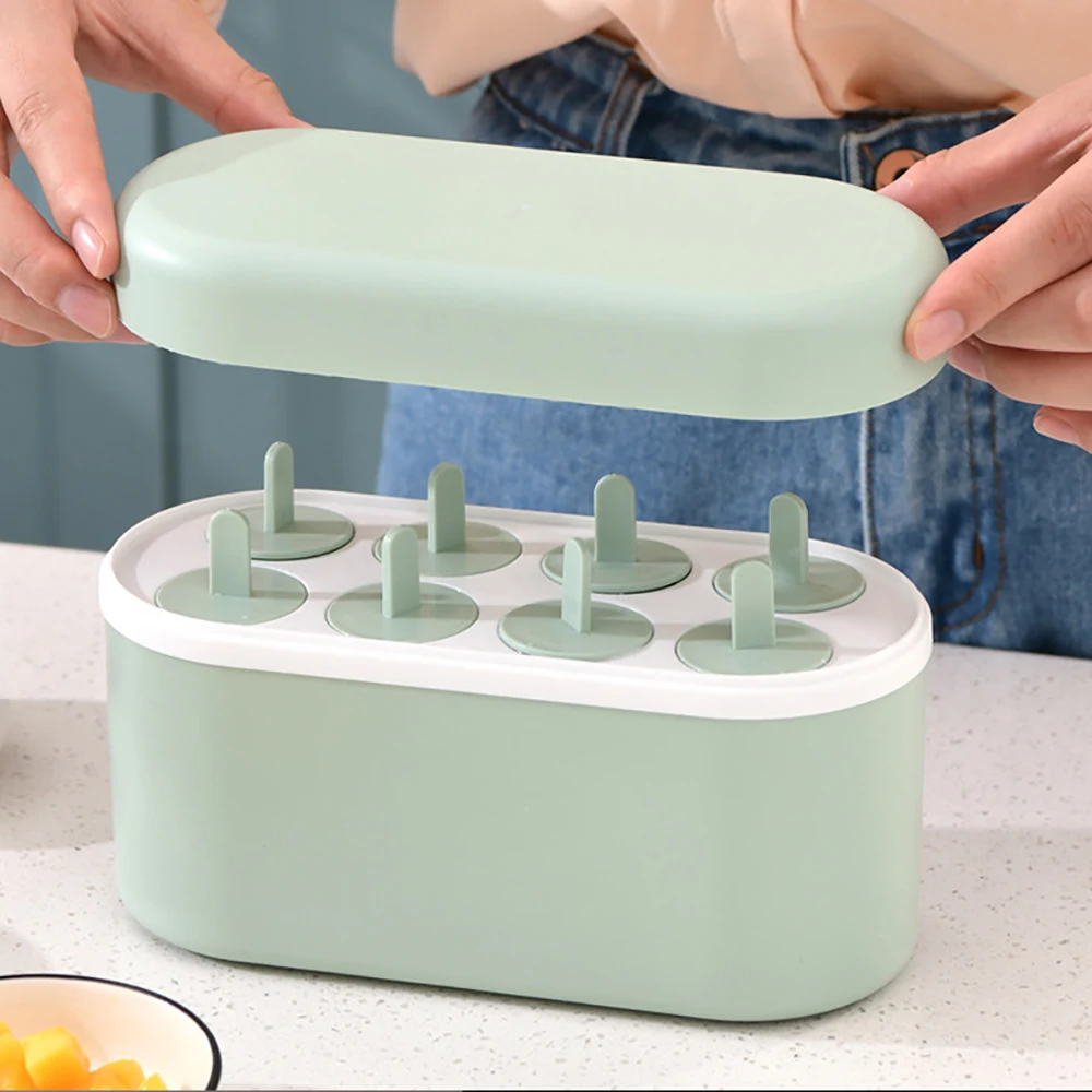 المصاصة/الشربات صنع قالب الغذاء الصف المصاصة صنع صندوق الثلج المجمد أدوات جلخ مع غطاء المنزلية DIY بها بنفسك الآيس كريم محلية الصنع