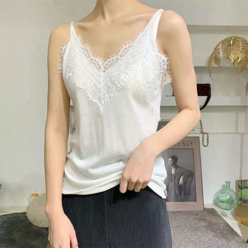 Lace Women Summer Tanks Camis Vest Fashion Casual Sleeveless Ladies Street Tanks Tops Tees Hotsweet B3162