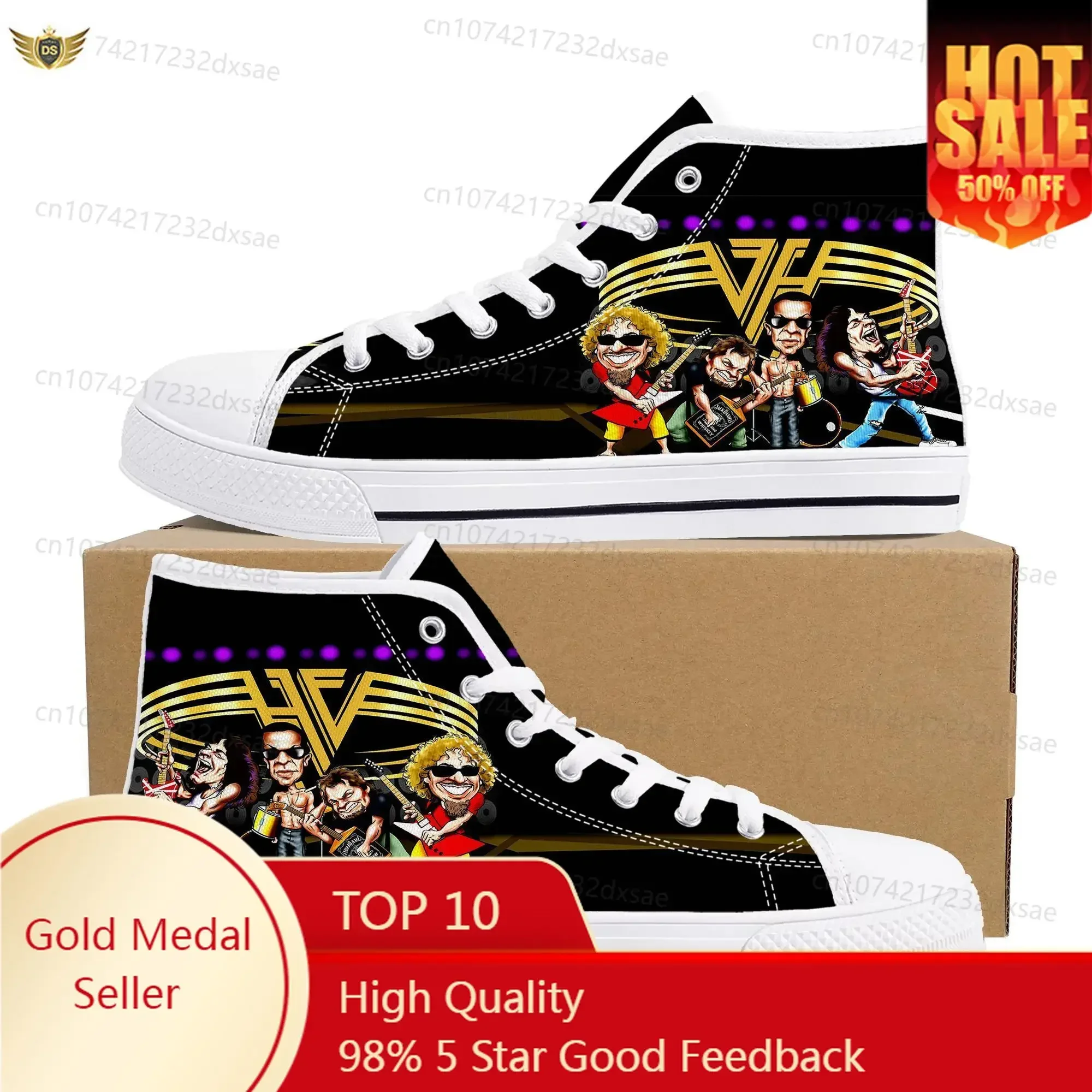 Van Evh 5150 Stripes Halen High Top Sneakers Men Women Teenager Canvas Sneaker 1984 Casual Custom Couple Shoes High Quality Shoe