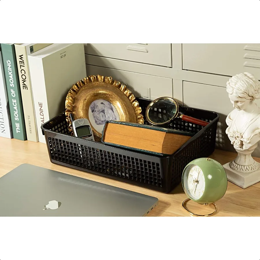 Пластиковые лотки для хранения бумаги формата А4, настольные корзины-органайзеры для файлов, 6 упаковок, черные