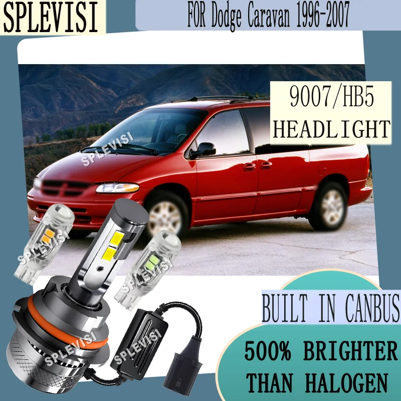 

2pcs High quality Aluminum heat dissipation Led Headlight For Dodge Caravan 1996-2007 Durango 1998-2003 1999 2000 2001 2002 2003