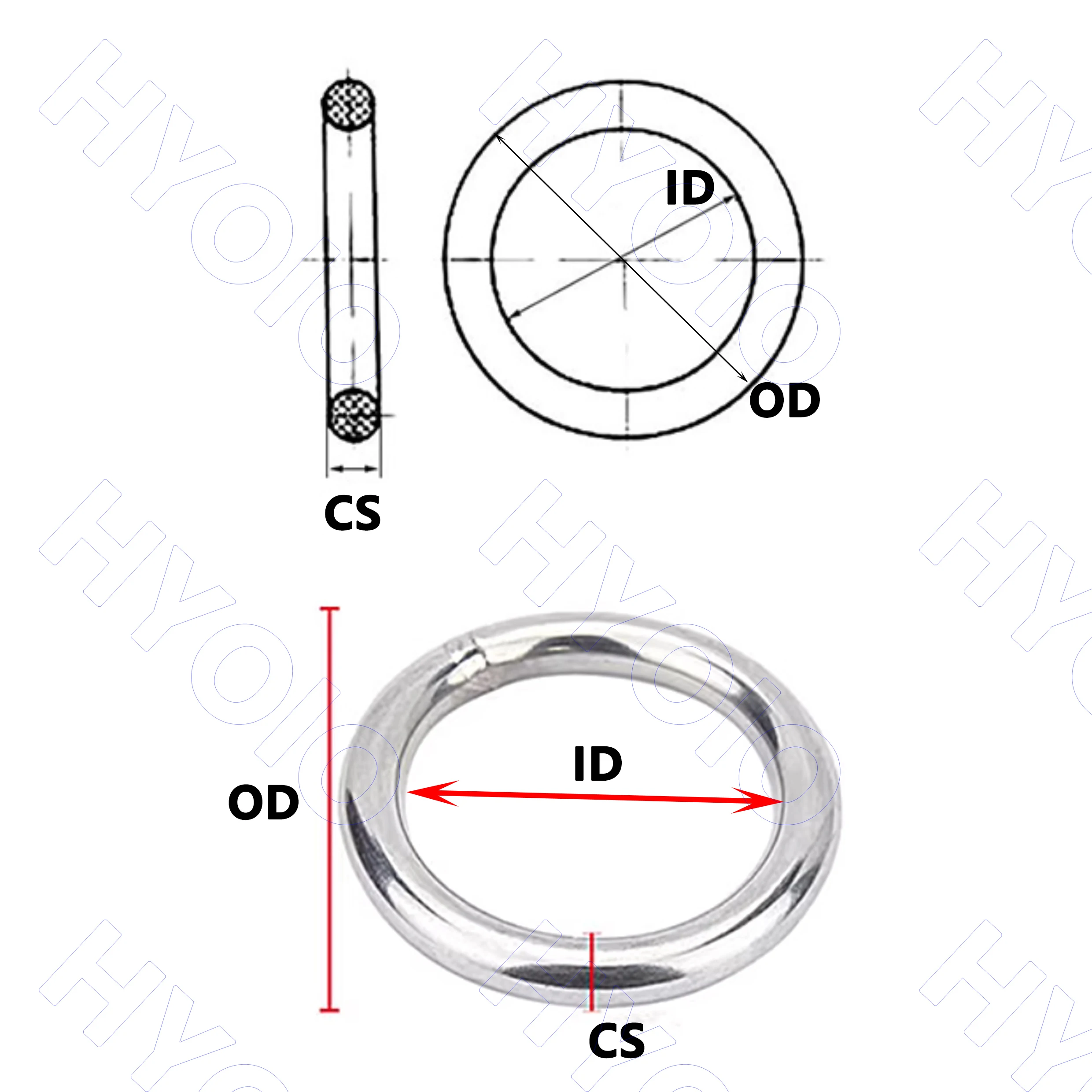 Picture 4: M3 to M20 304 Stainless Steel Rings Solid Metal O Ring Welding O-ring Rust-proof Circle Ring for Macrame Hammock Yoga Rings