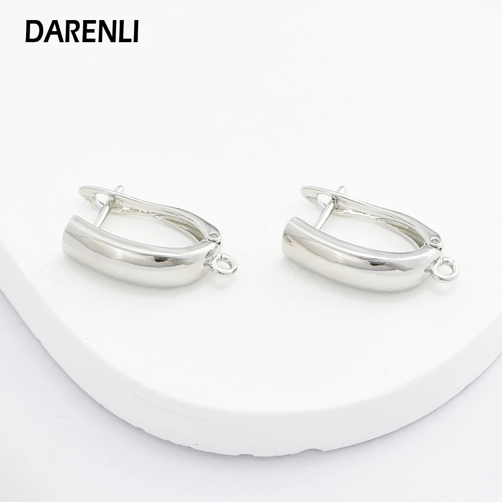 DARENLI 1 Pair Multi Style Brass Earring Hooks 18K Gold/Rhodium Plated Earwires DIY Jewelry Making Accessories Nickel Free