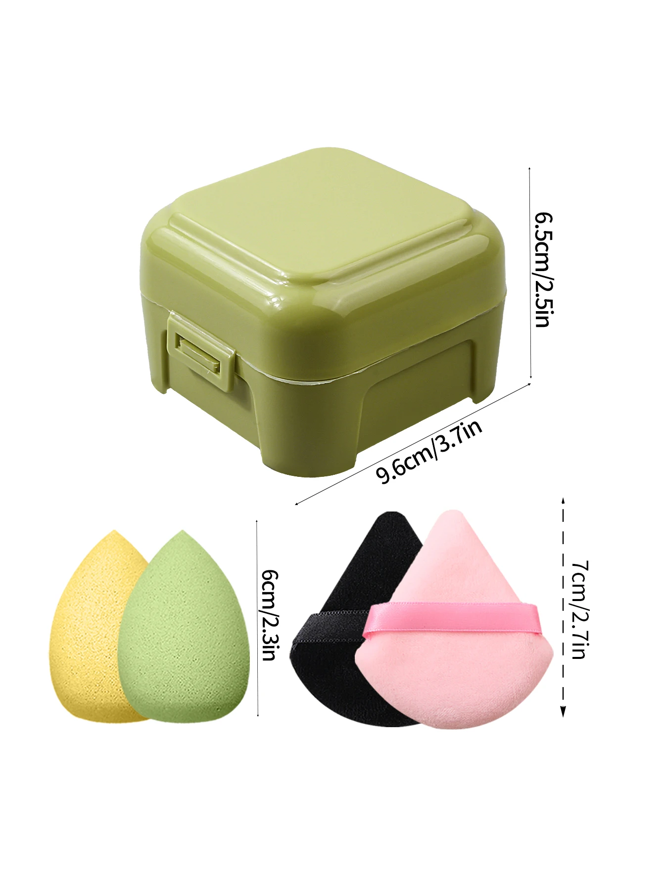 4 قطع من خلاط التجميل فائق النعومة متعدد الألوان ومجموعة منتفخة مسحوق مثلثة مع صندوق تخزين - أدوات إسفنجية تجميل رطبة/جافة ذات الاستخدام المزدوج #6
