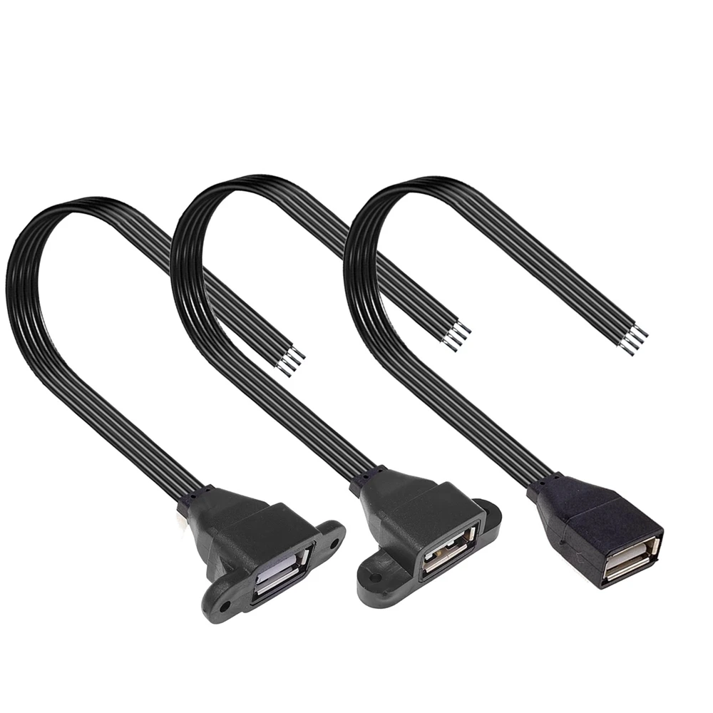 USB male and female connector power cord 4-core data cable extension cable USB single head cable elbow DIY connector cable